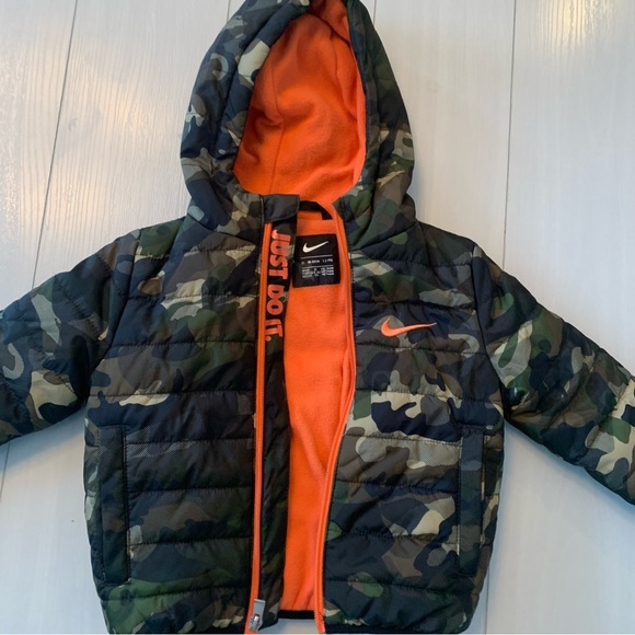 Toddler NIKE Full-Zip Puffer Jacket WInter Coat, Size 2T, Green Camo - Picture 4 of 5
